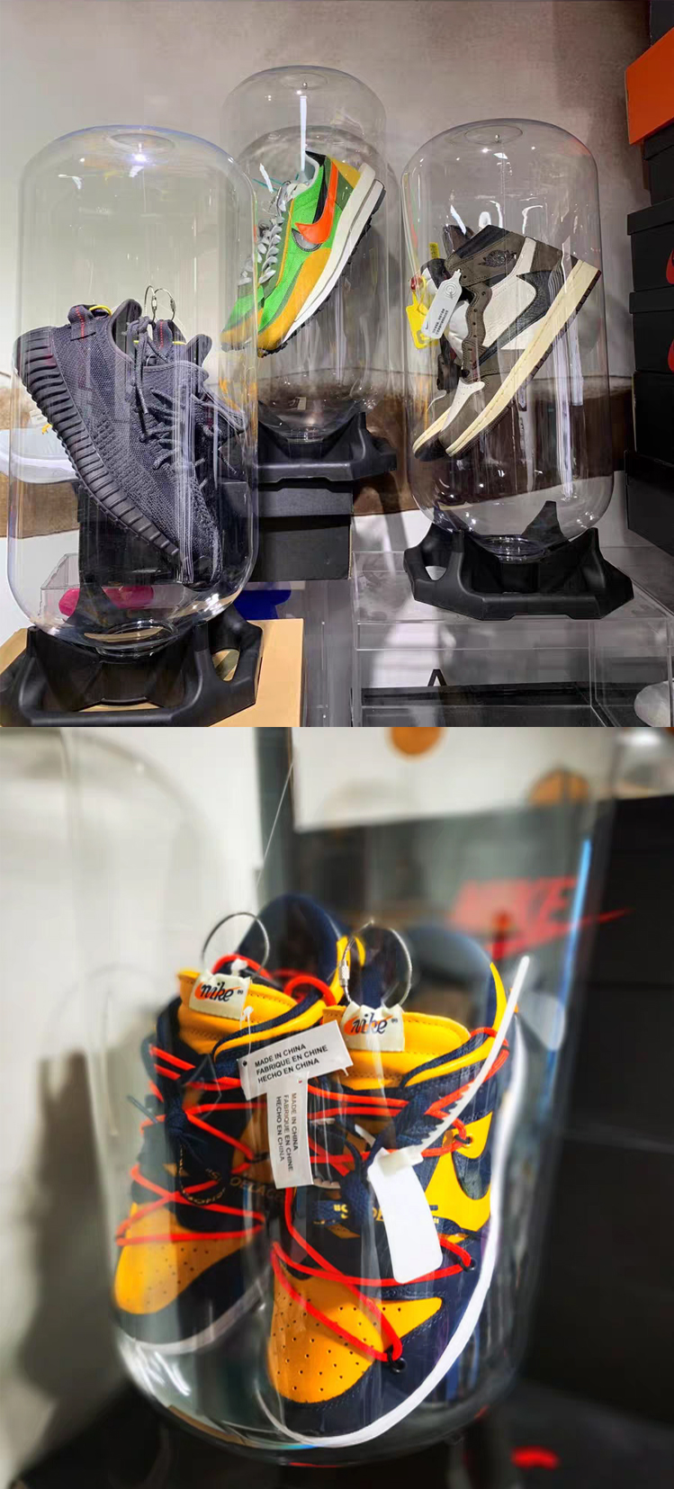 Modern high transparent shoe capsule shoe display storage manufacture