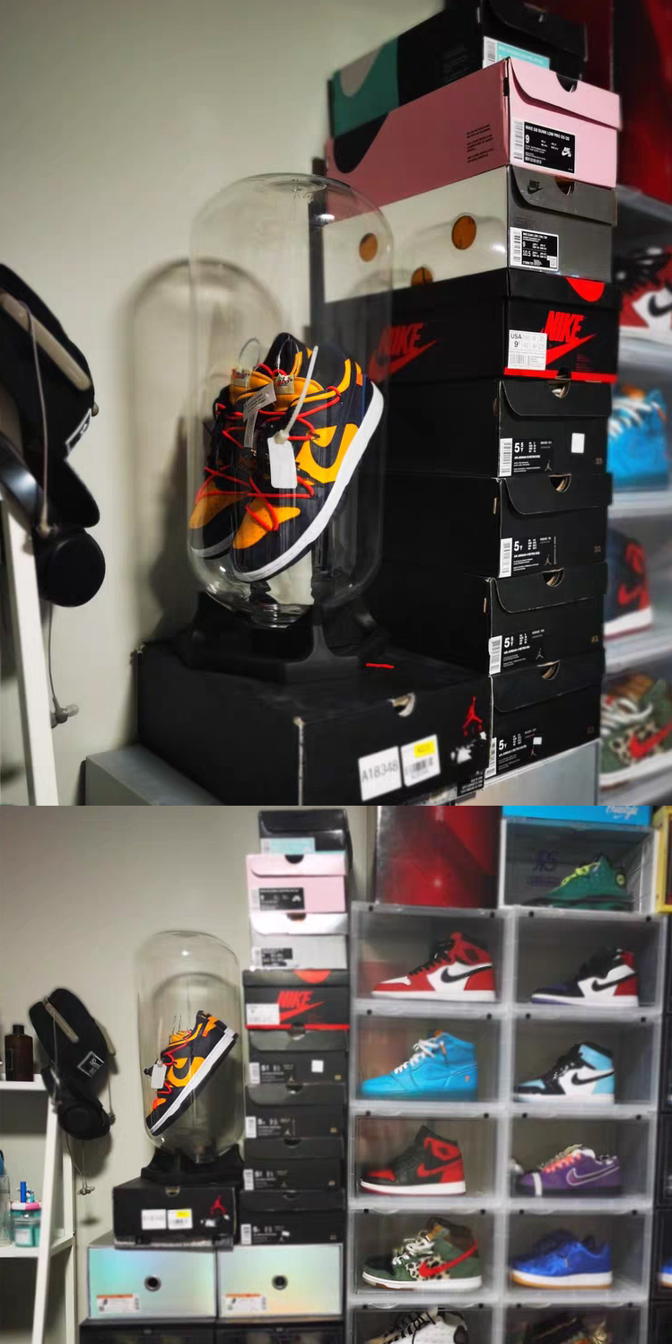 Modern high transparent shoe capsule shoe display storage manufacture