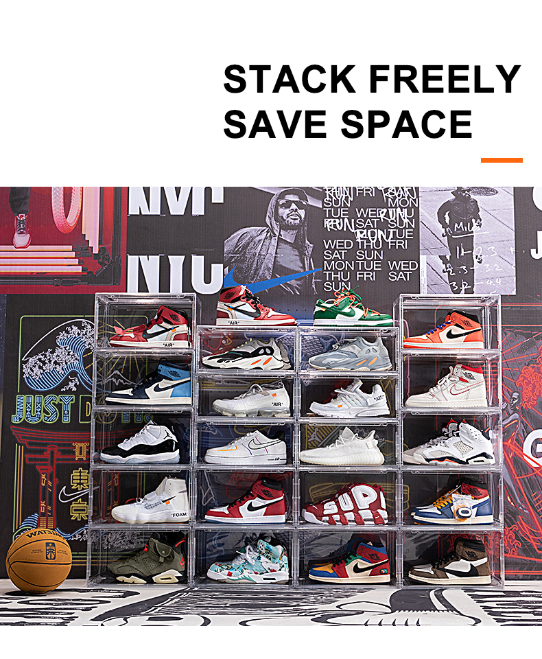 High transparent shoe box