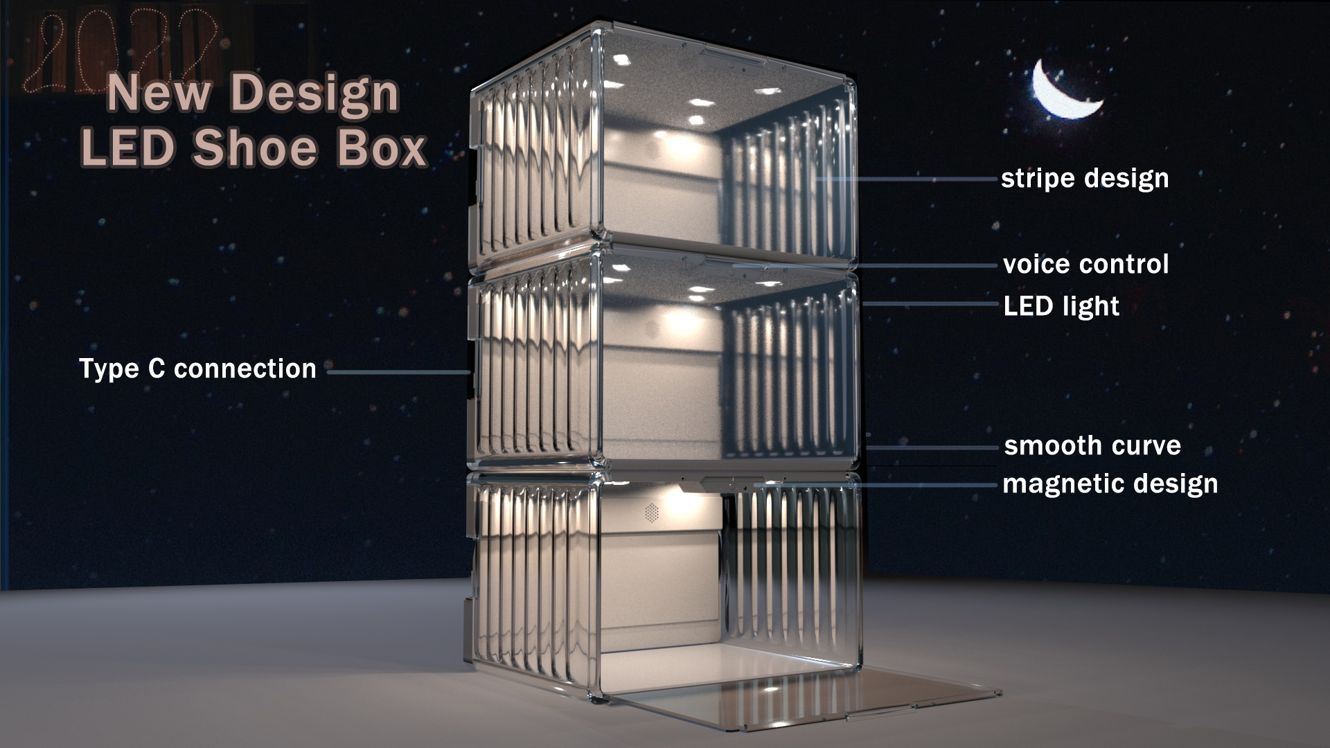 shoe box with led lights