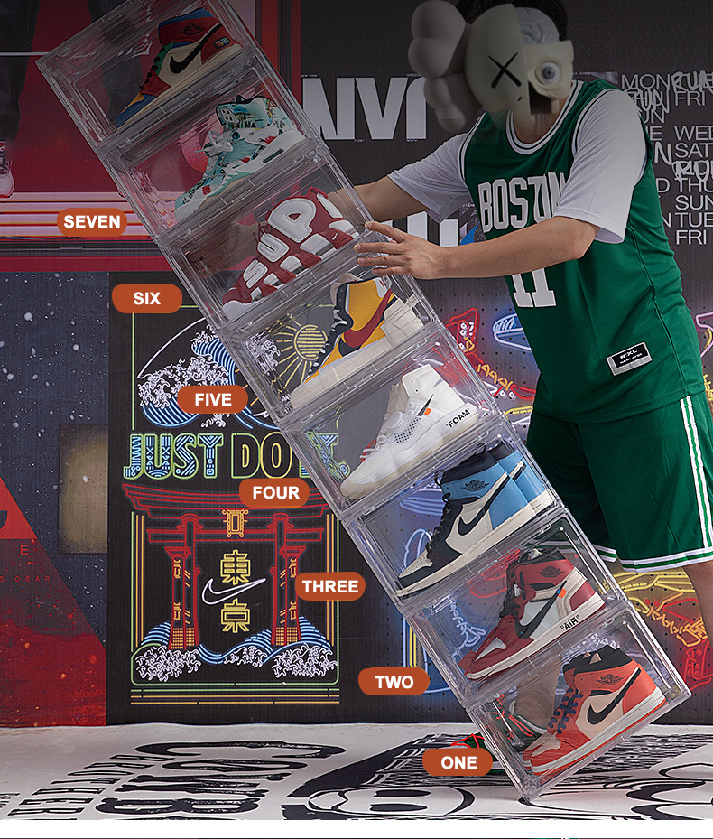 High transparent shoe box