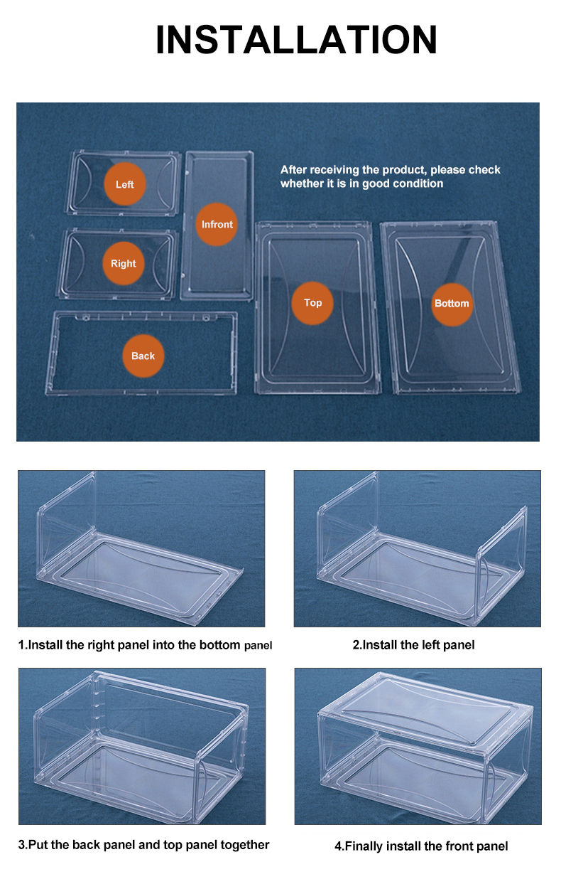 High transparent shoe box