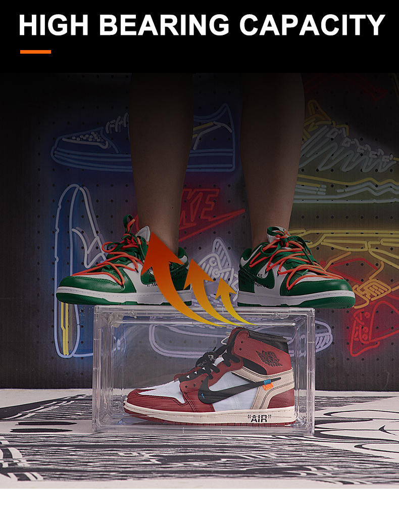 High transparent shoe box