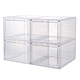 shoe box storage stackable with magnetic door