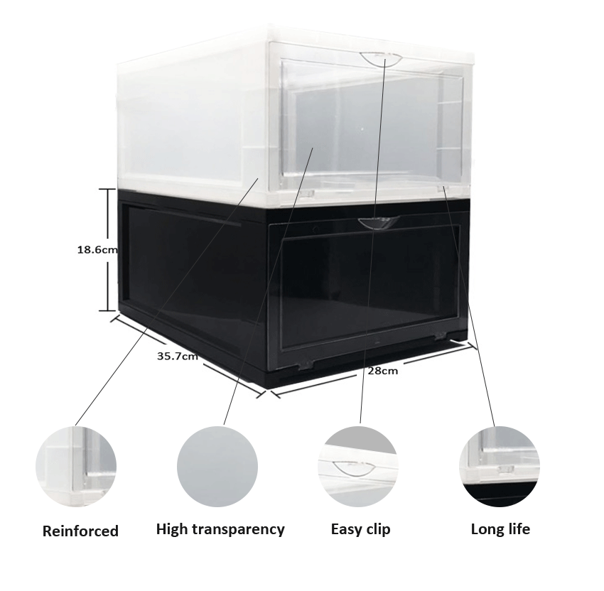 Drop Front Clear Plastic Sneaker Case