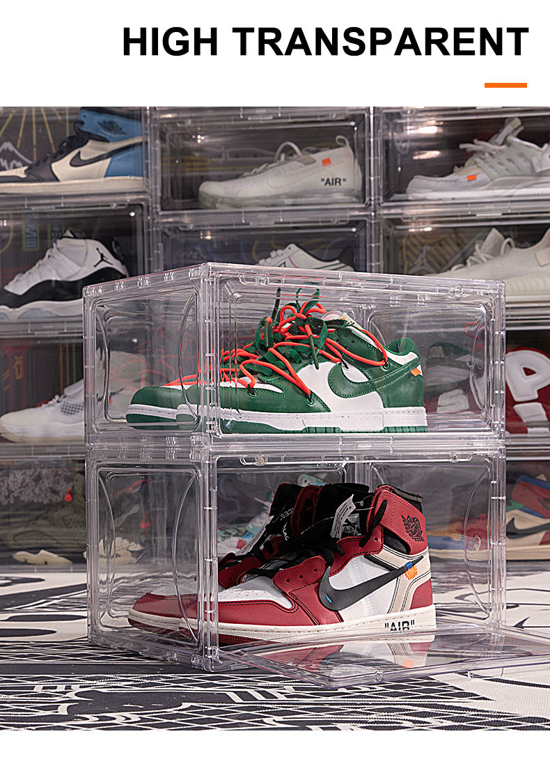 High transparent shoe box