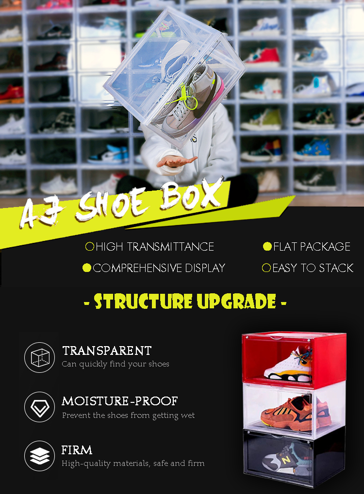 China side open shoe box plastic manufacture