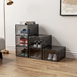 shoe box storage stackable with magnetic door