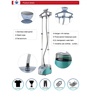 Easy Operation Automatic Shut Off 1800W Double Poles Hanging Garment Vertical Heat Steamer With Brush For Clothes