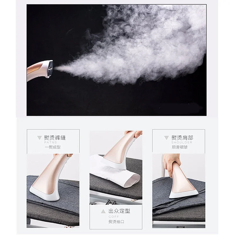 1800W 2.4L Big Water Tank Spray Color Double Poles Vertical 220V Garment Steamer With Ironing Board