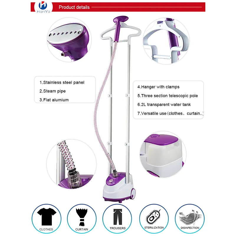 Fast Heating Three Sections Vertical Iron Stand Industrial Fabric Automatic High Pressure Standing Garment Steamer