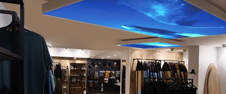 Ceiling fabric light box