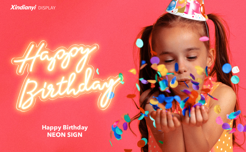 led happy birthday neon sign