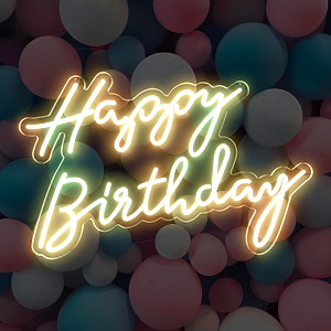 led happy birthday neon sign