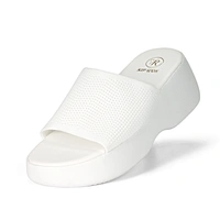 Flyknit platform slippers muffin bottom sandals wedge heel stylish fishbill shoes