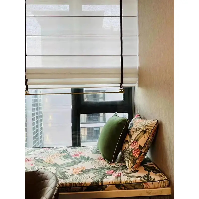 living room roman blinds