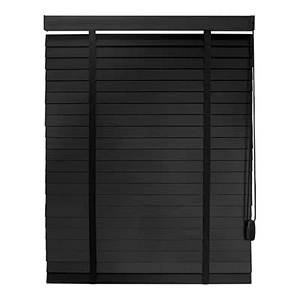brown faux wood blinds