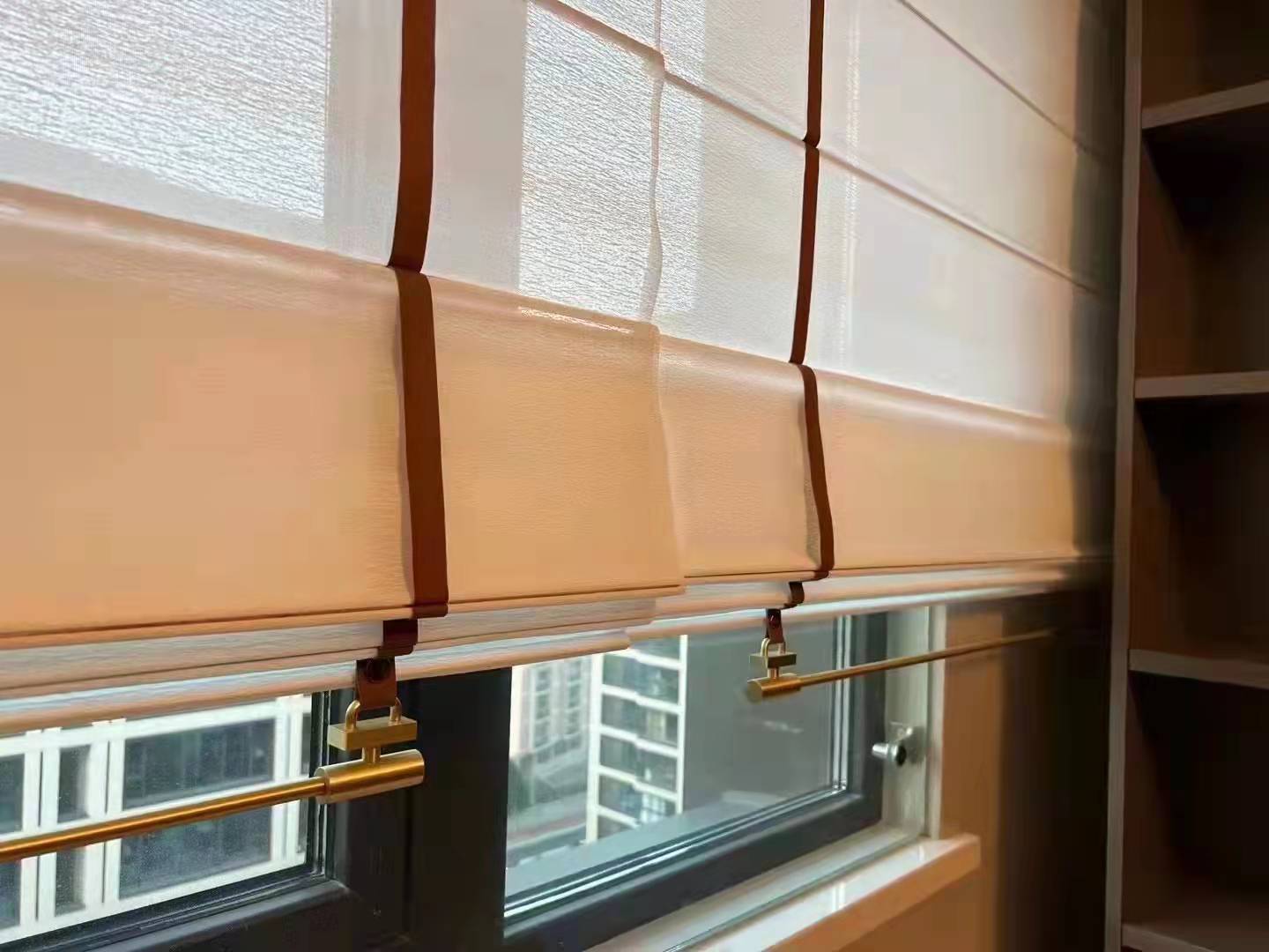 living room roman blinds