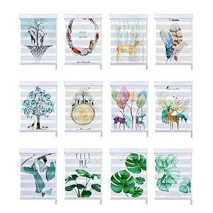 Botanical animal print shades custom soft 3d printing roller blinds printed zebra blinds