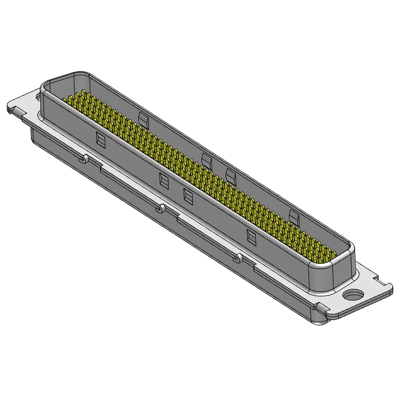 Pitch 1.27mm male chassis four-row 4*50Pin I/O series connector vertical PCB (through-hole)