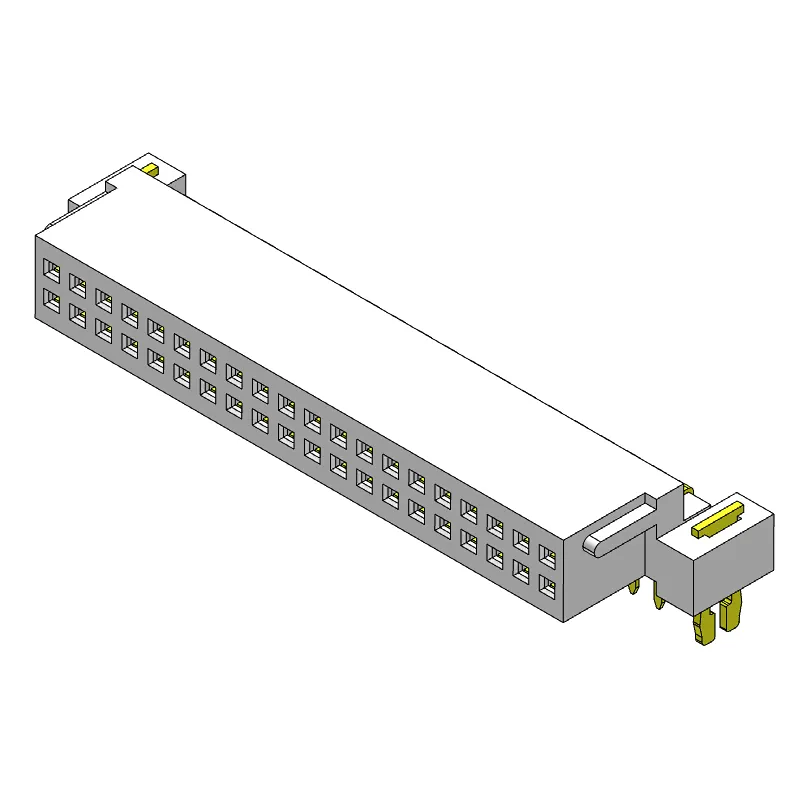 Pitch 2.00mm female chassis double row 2*20Pin Wafer series connectors parallel to the PCB (through-hole)