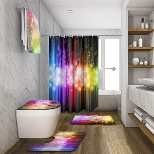 Nice And Colorful Shower Curtain, Rainbow Painting 3d Digital Printing Polyester Shower Curtain