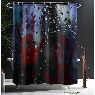 Skeleton Beauty Girl Shower Curtain Waterproof 3D Printing Bathroom Sets with Shower Curtain and Rugs