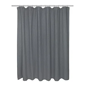 Machine Washable Mold and Mildew Resistant Waterproof Bathroom Extra Long Plain White Fabric Shower Curtain Liner with Magnet
