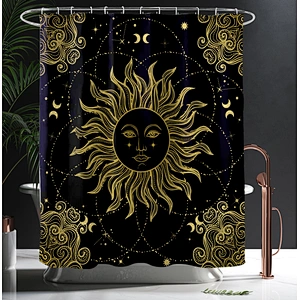 custom printed shower curtains Moon Sun Fancy Bohemia European Style Printed 3D Simple Bathroom Shower Curtain