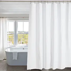 White Shower Curtain Liner with Mildew Resistant
