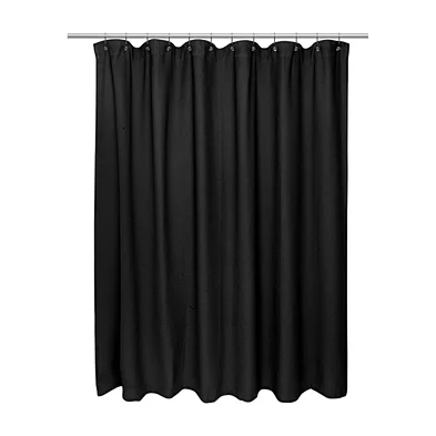 Machine Washable Mold and Mildew Resistant Waterproof Bathroom Extra Long Plain White Fabric Shower Curtain Liner with Magnet