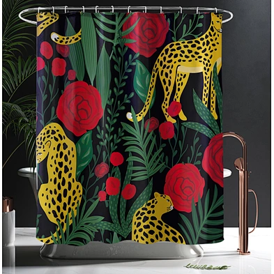 boho flower shower curtain bathroom yellow sunflower floral printed shower curtain painting sets with non-slip rugs