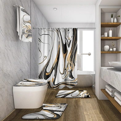 Nice And Colorful Shower Curtain, Rainbow Painting 3d Digital Printing Polyester Shower Curtain