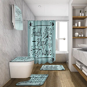 Get Naked Shower Curtain Sets with Non-Slip Rugs Toilet Lid Cover and Bath Mat  Sexy Lips Shower Curtains with 12 Hooks