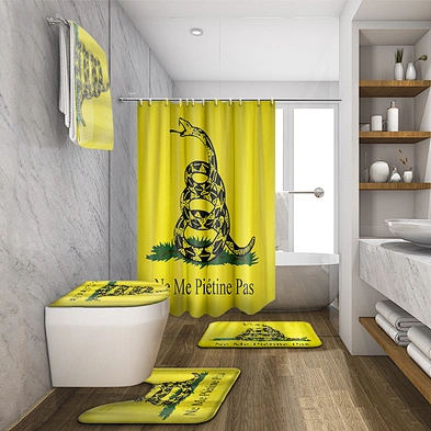 Get Naked Shower Curtain Sets with Non-Slip Rugs Toilet Lid Cover and Bath Mat  Sexy Lips Shower Curtains with 12 Hooks
