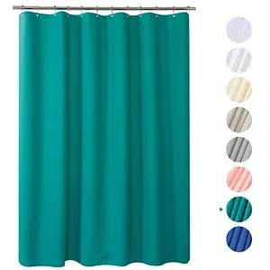 Machine Washable Mold and Mildew Resistant Waterproof Bathroom Extra Long Plain White Fabric Shower Curtain Liner with Magnet