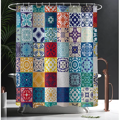 boho flower shower curtain bathroom yellow sunflower floral printed shower curtain painting sets with non-slip rugs