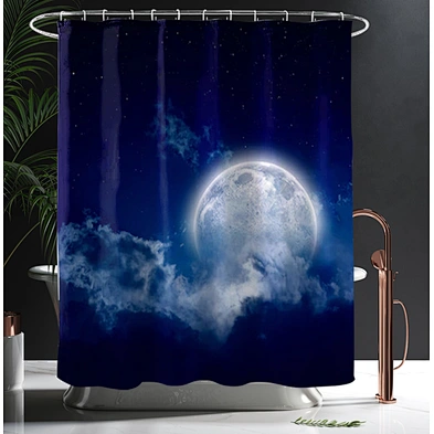 custom printed shower curtains Moon Sun Fancy Bohemia European Style Printed 3D Simple Bathroom Shower Curtain