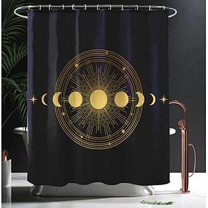 custom printed shower curtains Moon Sun Fancy Bohemia European Style Printed 3D Simple Bathroom Shower Curtain