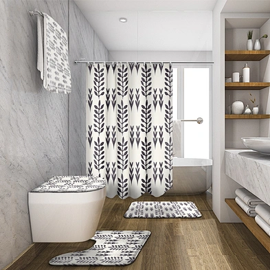toilet curtain sets  custom shower curtain polyester  anti-bacterial  water repellent boho shower curtain for bathroom