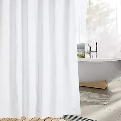 White Shower Curtain Liner with Mildew Resistant