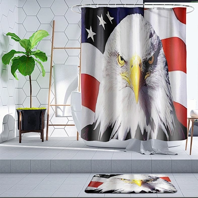 Animal Shower Curtain Funny American hawk Cat lion Butterfly Curtains For Bathroom Waterproof Bathroom Decor With Hooks