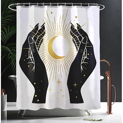 custom printed shower curtains Moon Sun Fancy Bohemia European Style Printed 3D Simple Bathroom Shower Curtain