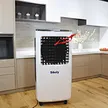 Mobile evaporative air cooler with solar power