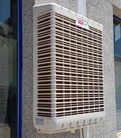 Window mounted air  cooler with solar panel