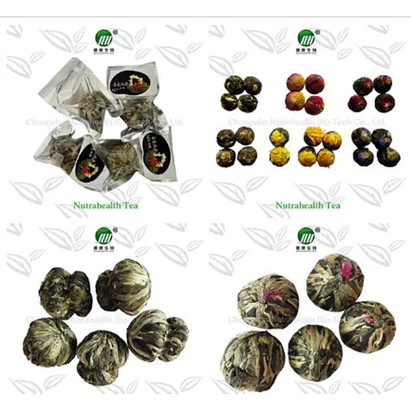 Eu Standard Organic Blooming Flower Tea/Health Chinese Green Tea Flavored Flowering Blooming Tea