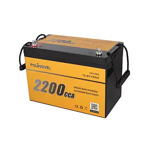 Polinovel 2200CCA Lifepo4 Car Audio Power Start Cells 12v Ion Starter Starting Lithium Marine Cranking Battery