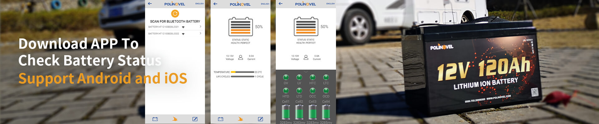 Polinovel Bluetooth Monitoring Battery