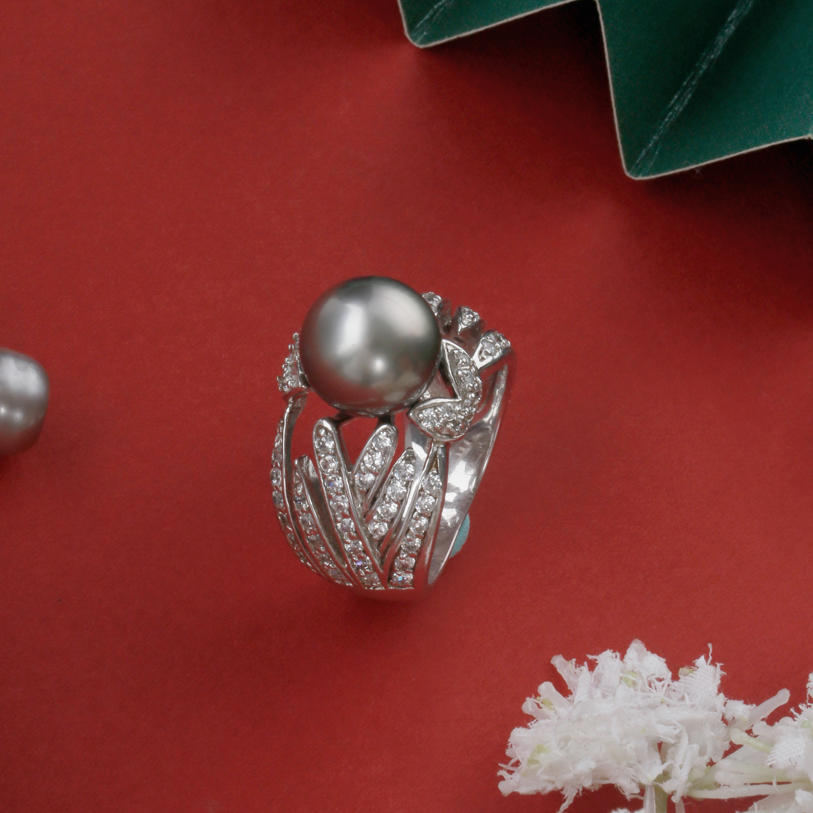 925 sterling silver ring tahitian pearl jewelry silver cz ring