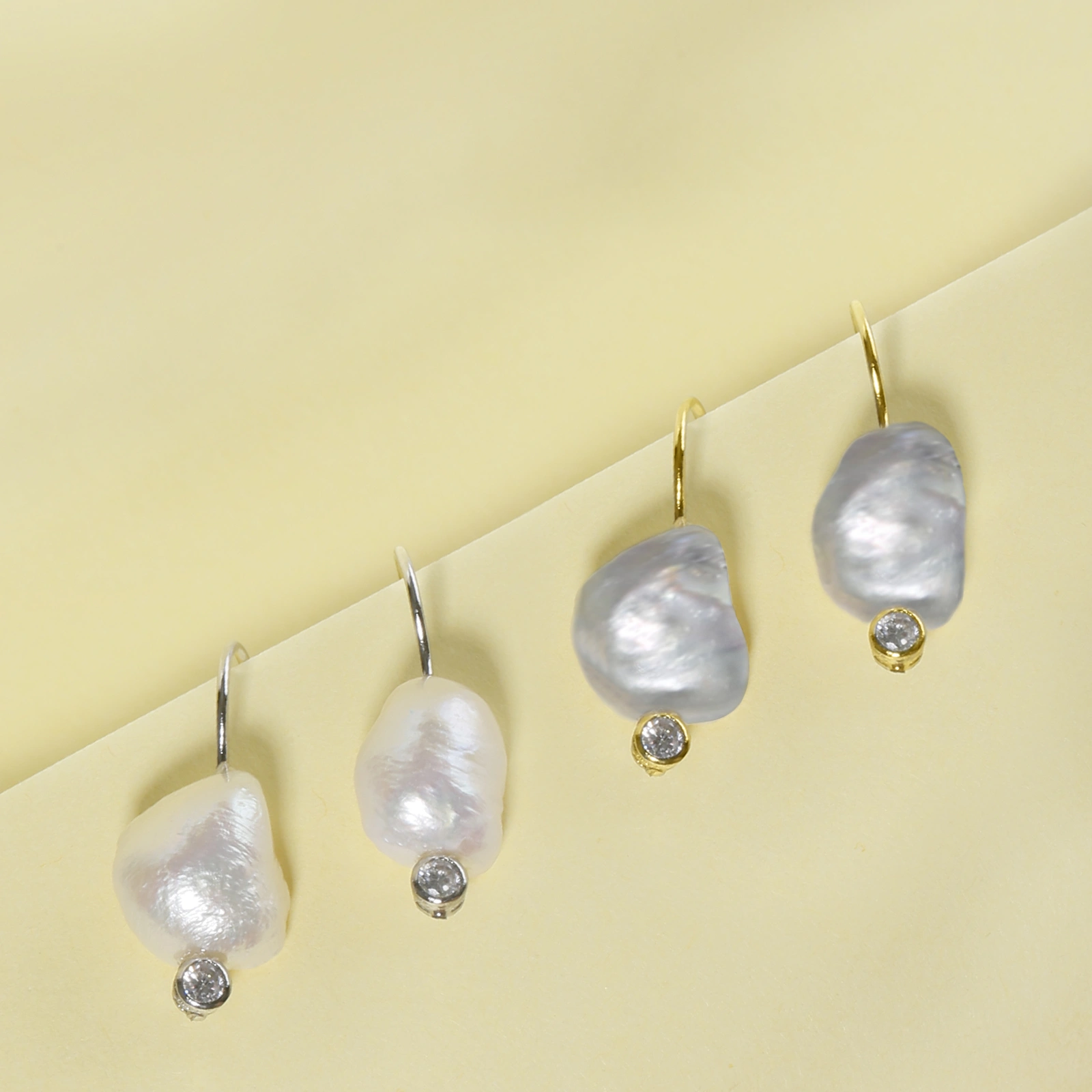 10-11mm baroque pearl drop silver cz earrings women jewelry